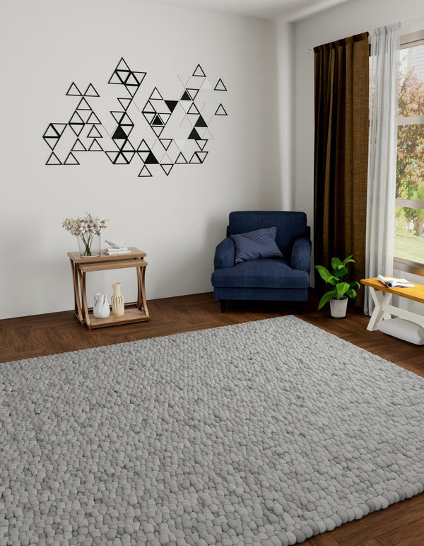 Wool Sphere Alley Collection Area Rug - Sphereville (Gray) Square Gray  lifestyle 29