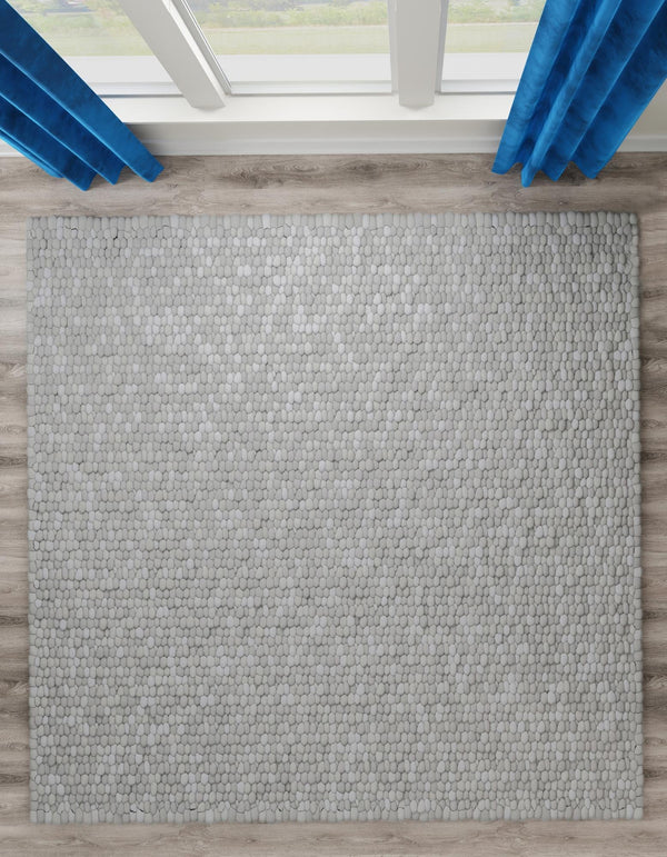 Wool Sphere Alley Collection Area Rug - Sphereville (Gray) Square Gray  lifestyle 30