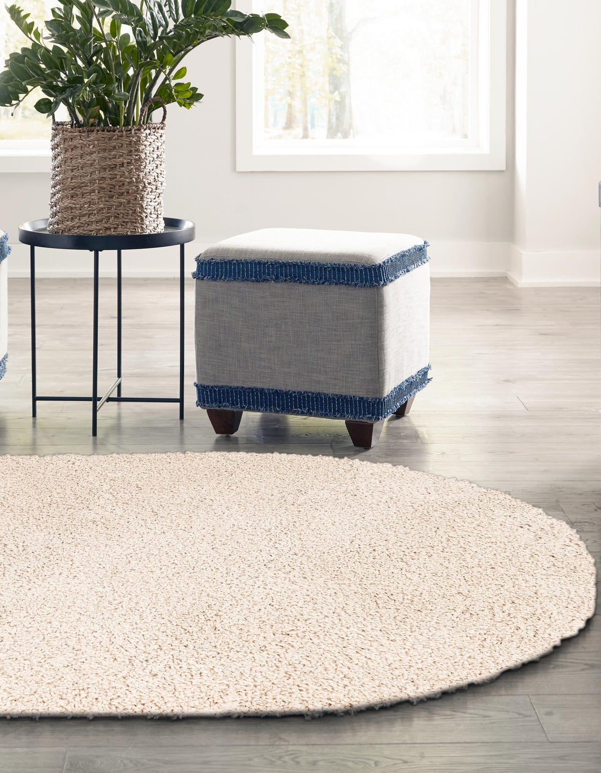 Cozy Comfort Shag Collection Area Rug - Haven (Oatmeal Beige) Oval Oatmeal Beige  lifestyle 43