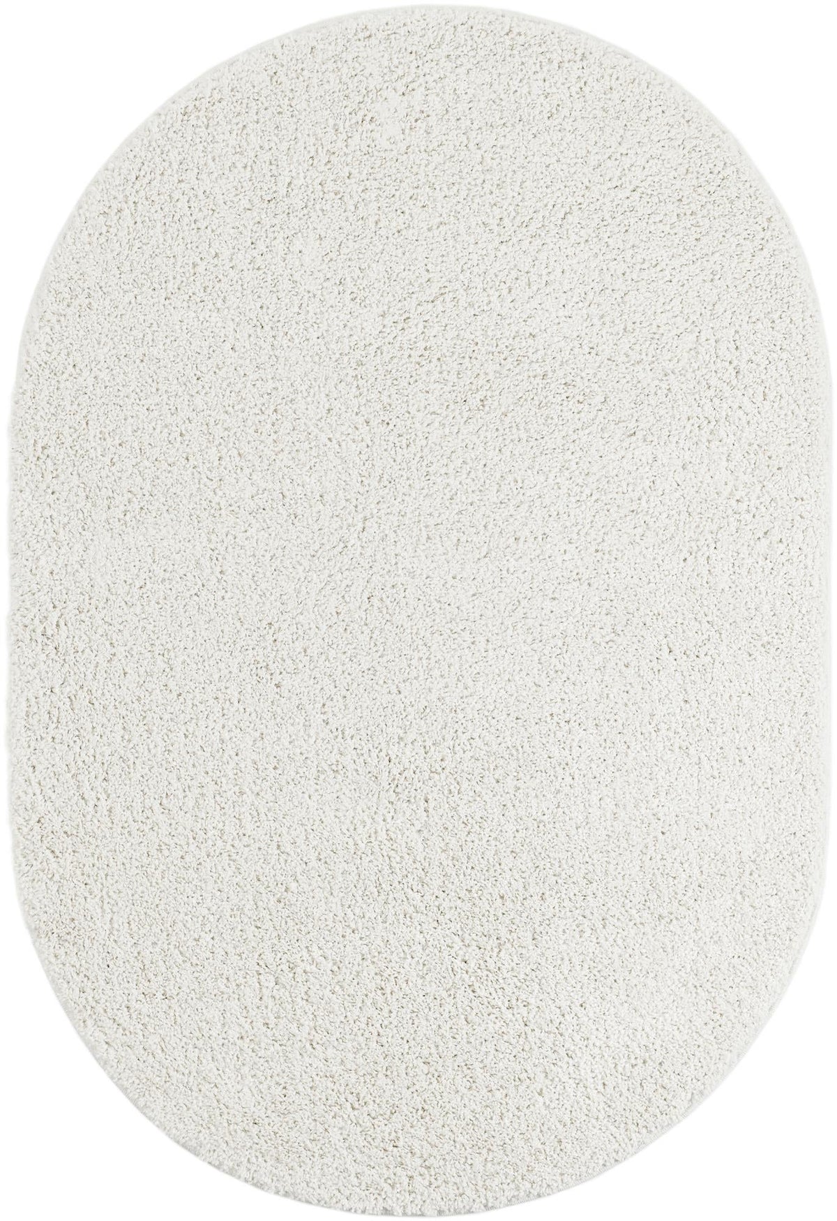 Cozy Comfort Shag Collection Area Rug - Haven (White) Oval White  lifestyle 13