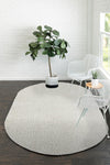 Cozy Comfort Shag Collection Area Rug - Haven (White) Oval White  lifestyle 36