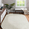 Cozy Comfort Shag Collection Area Rug - Haven (White) Oval White  lifestyle 42