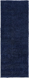 Solid Shag Seaside Collection Area Rug - Azure Cove (Navy Blue) Runner Navy Blue  lifestyle 58