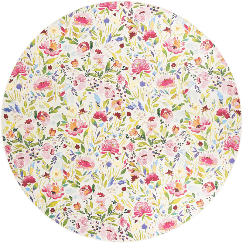Garden Terrace Escape Collection Area Rug -  Meadow Round Multi  lifestyle 18