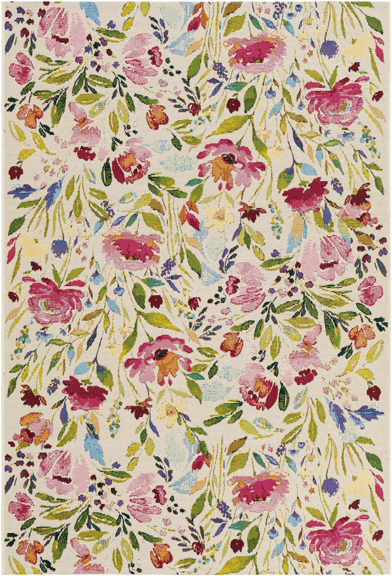 Seaside Blooms Collection Area Rug -  Meadow Rectangle Multi  lifestyle 3