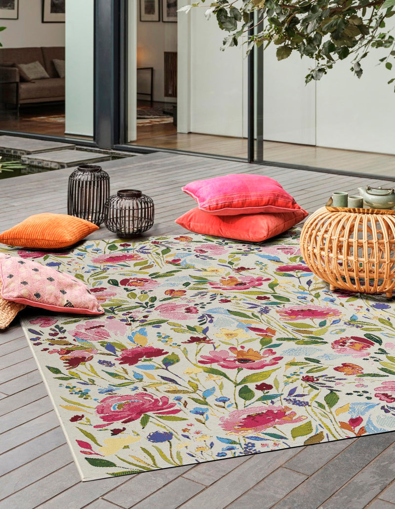 Garden Terrace Escape Collection Area Rug -  Meadow Rectangle Multi  lifestyle 2