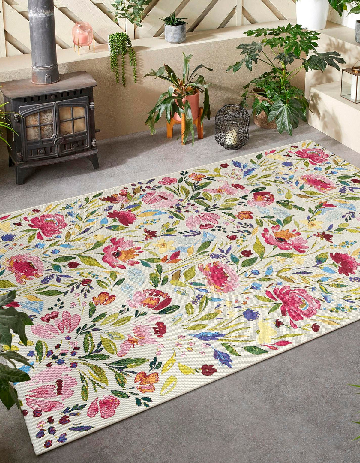 Garden Terrace Escape Collection Area Rug -  Meadow Rectangle Multi  lifestyle 3