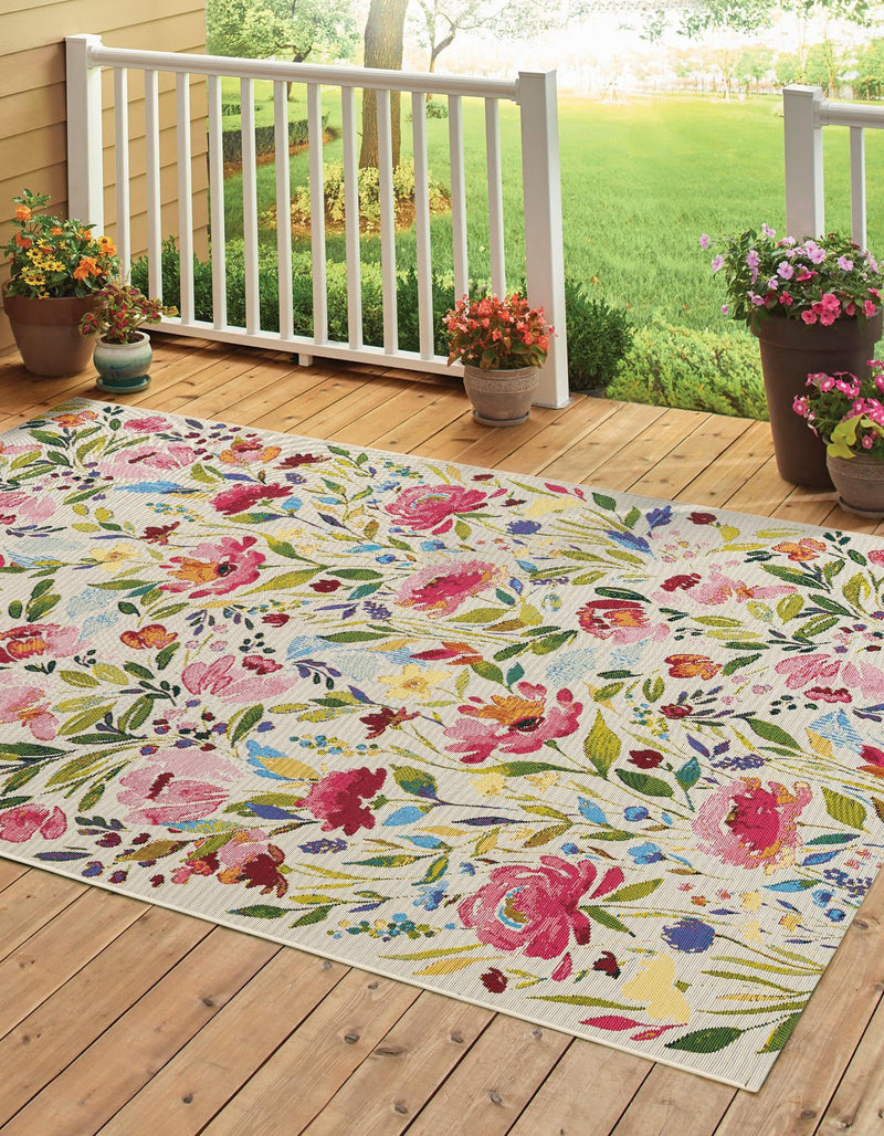 Garden Terrace Escape Collection Area Rug -  Meadow Rectangle Multi  lifestyle 4