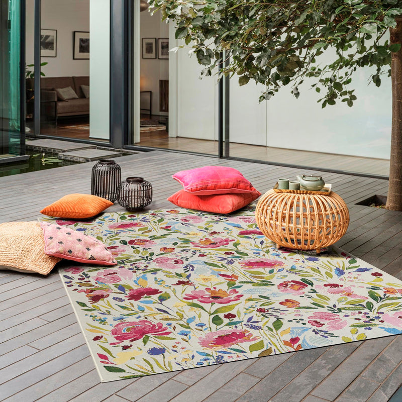 Garden Terrace Escape Collection Area Rug -  Meadow Rectangle Multi  lifestyle 15