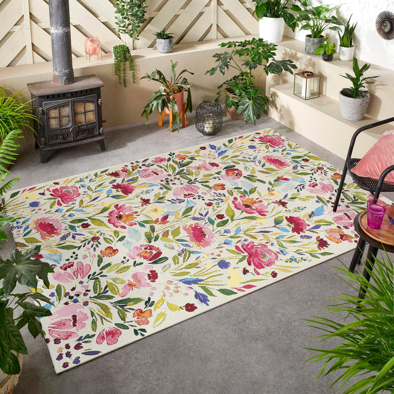 Garden Terrace Escape Collection Area Rug -  Meadow Rectangle Multi  lifestyle 16