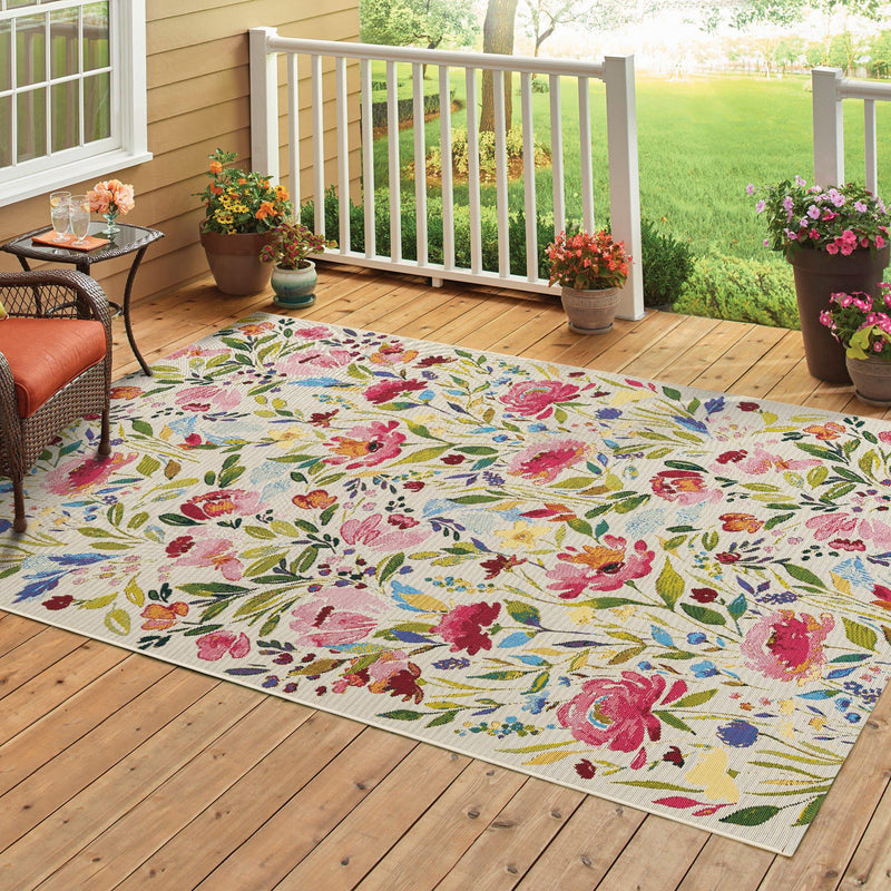 Garden Terrace Escape Collection Area Rug -  Meadow Rectangle Multi  lifestyle 17