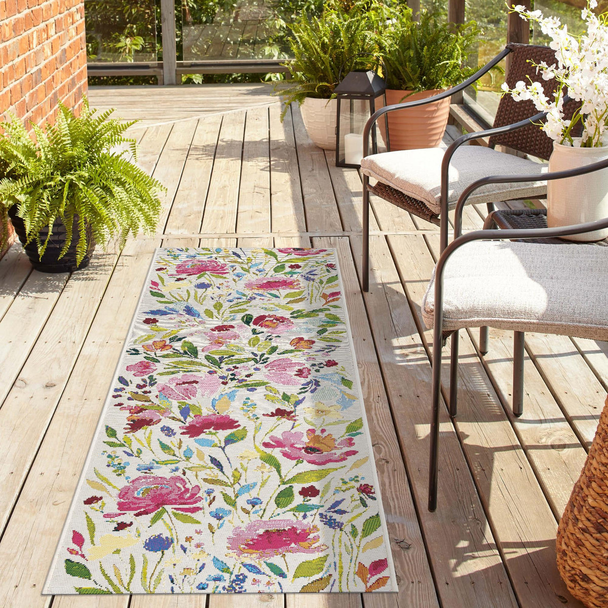 Garden Terrace Escape Collection Area Rug -  Meadow Runner Multi  lifestyle 61