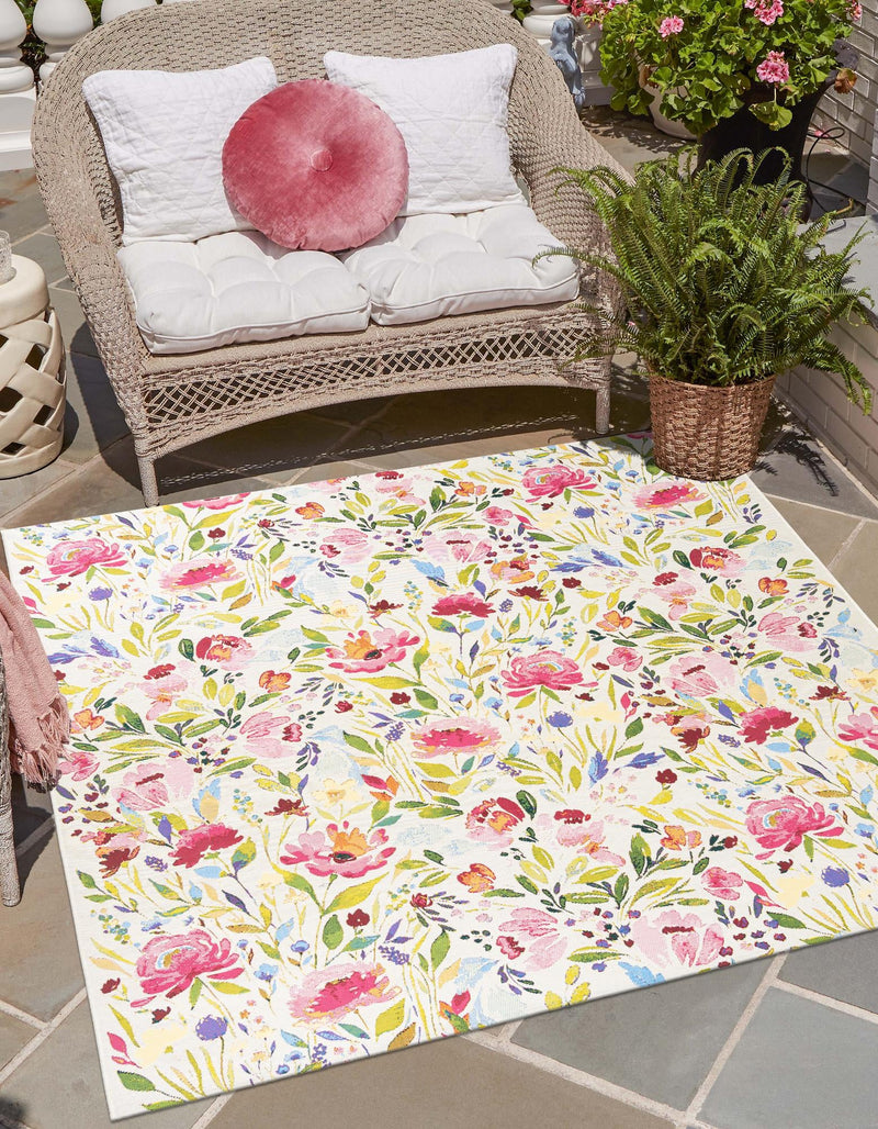 Garden Terrace Escape Collection Area Rug -  Meadow Square Multi  lifestyle 23
