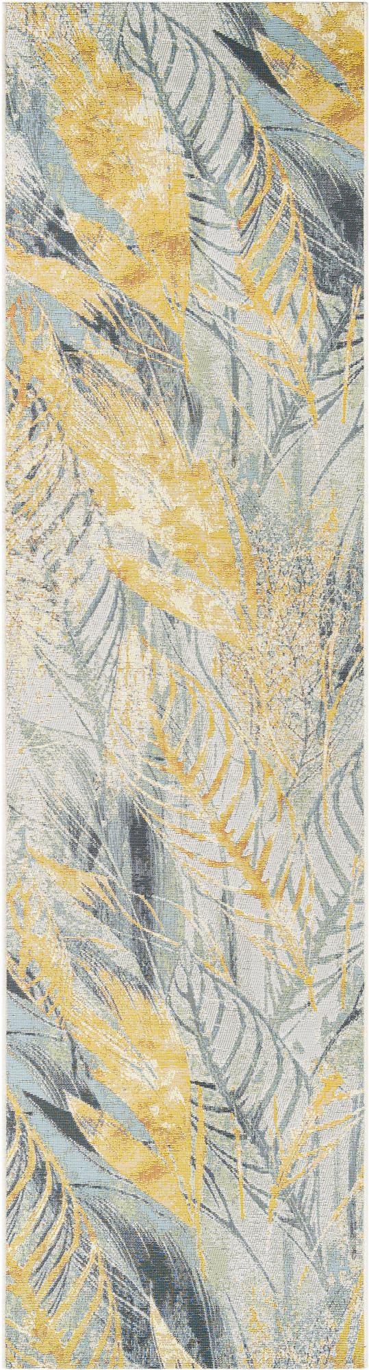Garden Terrace Escape Collection Area Rug -  Blossom Runner Gray Ivory Yellow  lifestyle 19