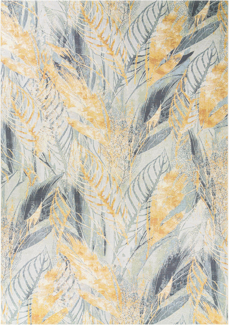 Garden Terrace Escape Collection Area Rug -  Blossom Rectangle Gray Ivory Yellow  lifestyle 2