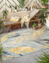 Garden Terrace Escape Collection Area Rug -  Blossom Rectangle Gray Ivory Yellow  lifestyle 3