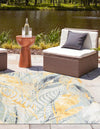 Garden Terrace Escape Collection Area Rug -  Blossom Square Gray Ivory Yellow  lifestyle 26