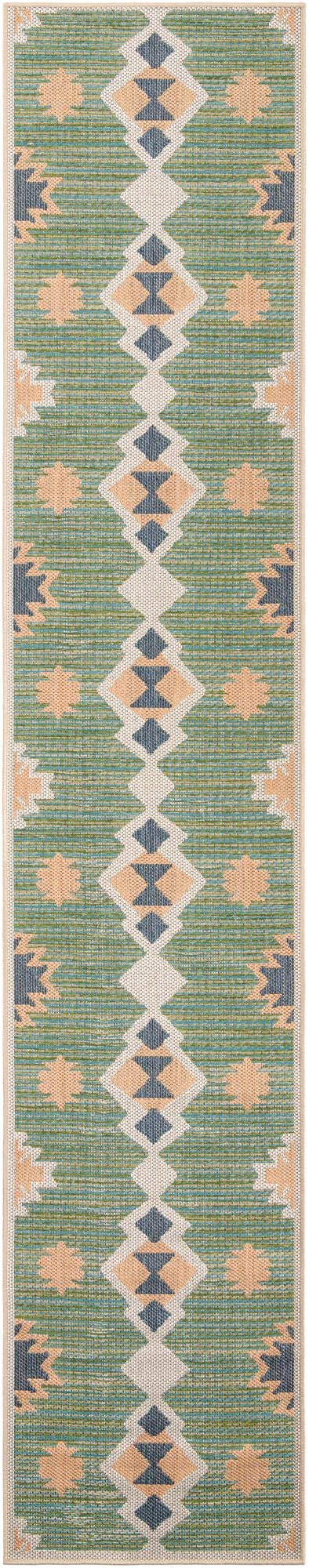 Coastal Terrace Collection Area Rug -  Oceanview Runner Green  lifestyle 28