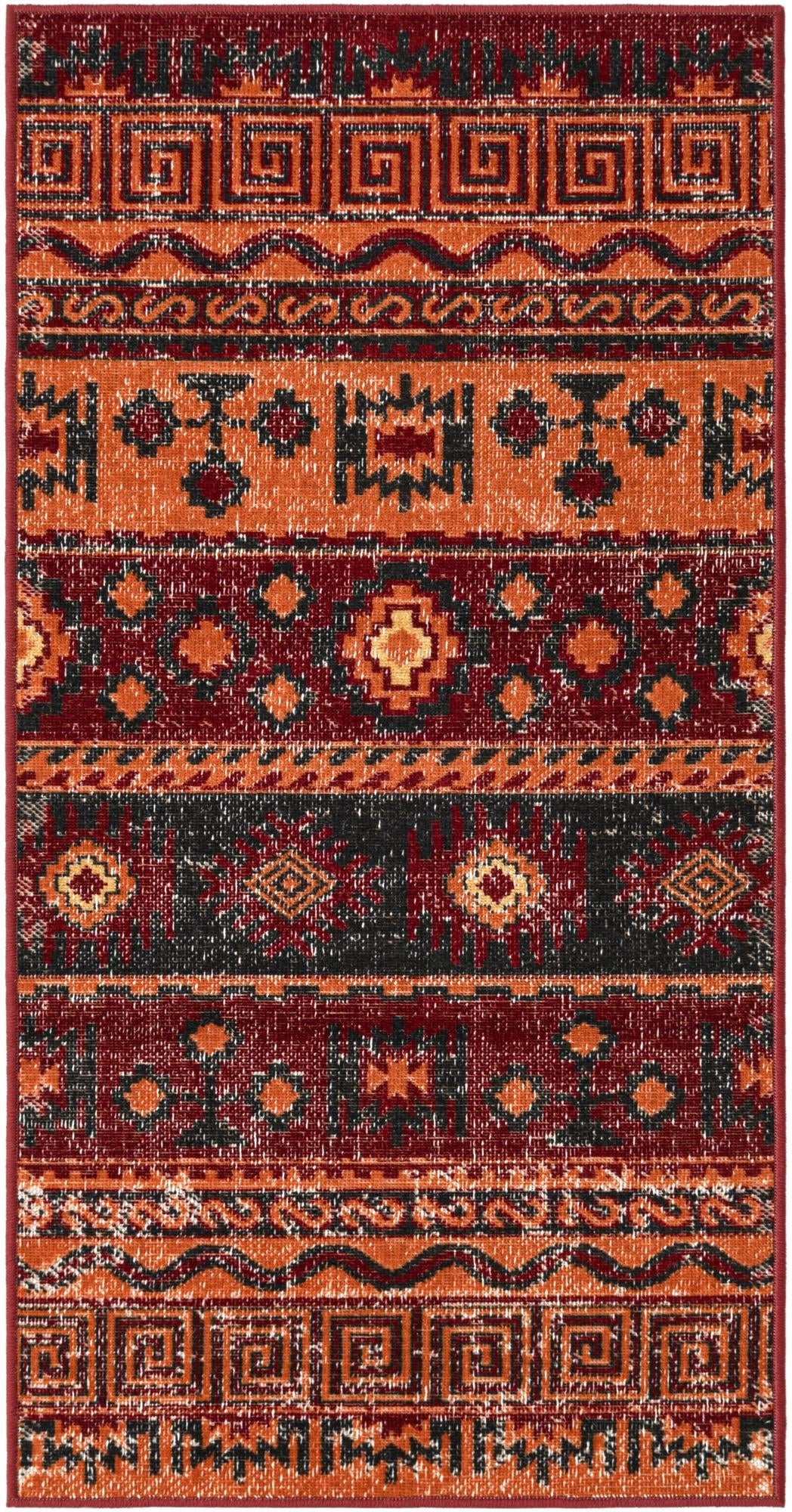 Geneva Terrace Collection Area Rug - Montreux Runner Rust Red  lifestyle 40