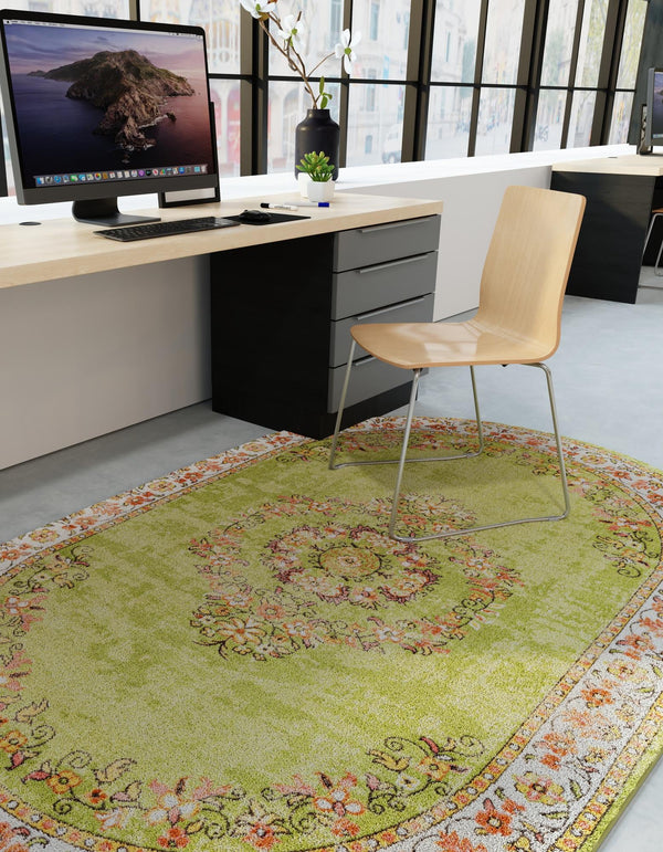 Geneva Terrace Collection Area Rug -  Yverdon Oval Green  lifestyle 74