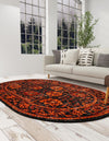 Geneva Terrace Collection Area Rug -  Lausanne Oval Black  lifestyle 51