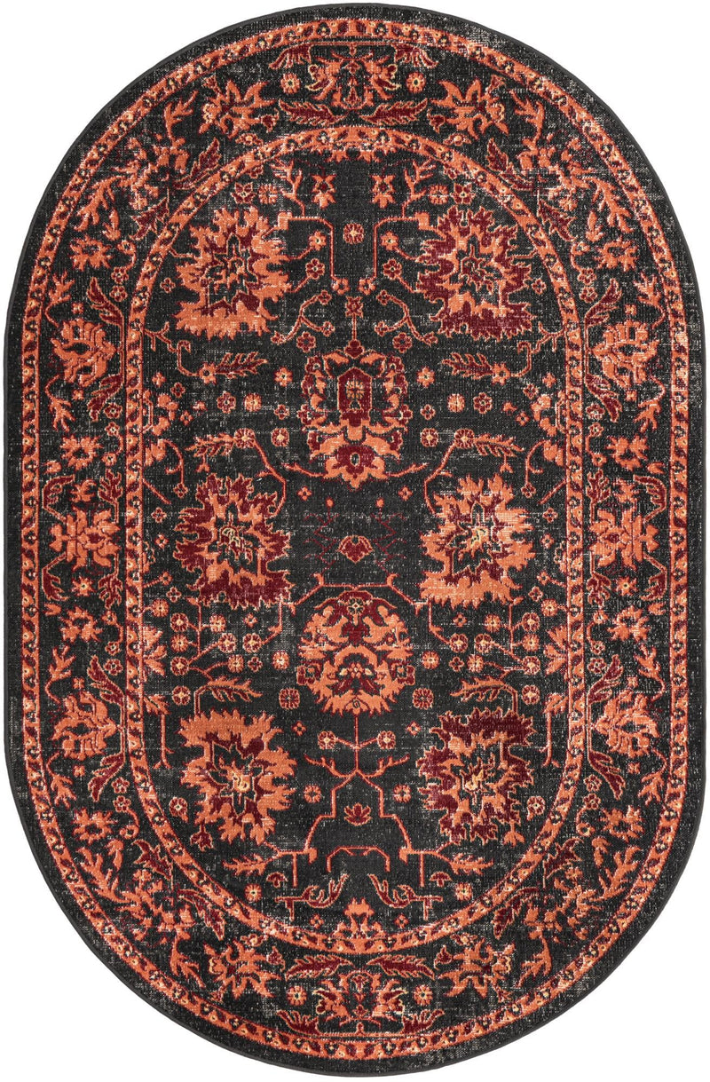 Geneva Terrace Collection Area Rug -  Lausanne Oval Black  lifestyle 39