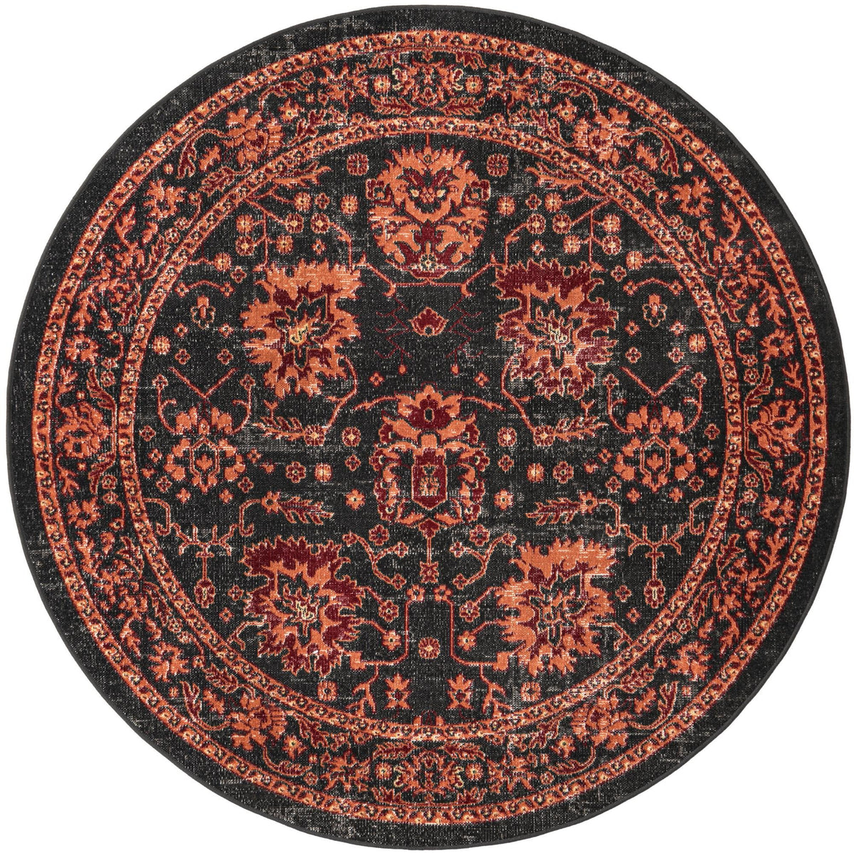 Geneva Terrace Collection Area Rug -  Lausanne Round Black  lifestyle 40