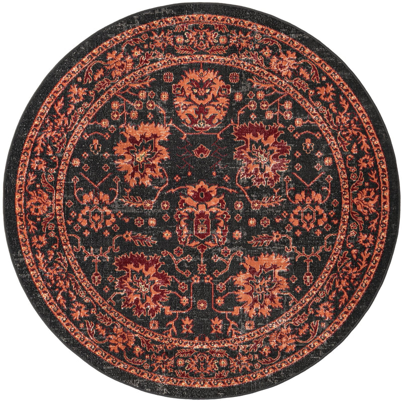 Geneva Terrace Collection Area Rug -  Lausanne Round Black  lifestyle 40
