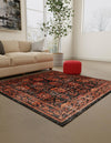 Geneva Terrace Collection Area Rug -  Lausanne Square Black  lifestyle 53