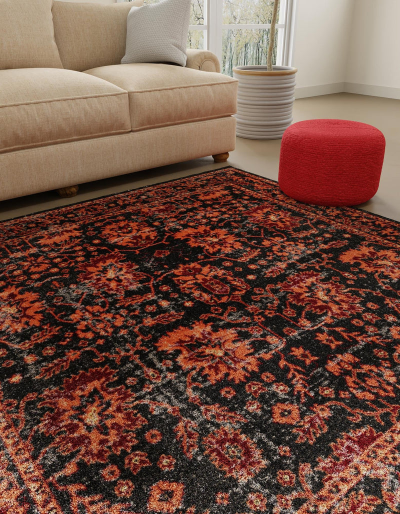 Geneva Terrace Collection Area Rug -  Lausanne Square Black  lifestyle 59