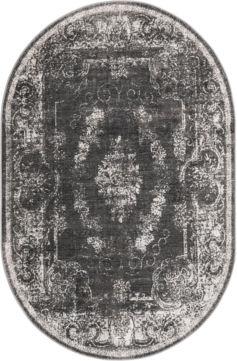 Copenhagen Comfort Collection Area Rug -  Roskilde Oval Charcoal  lifestyle 17