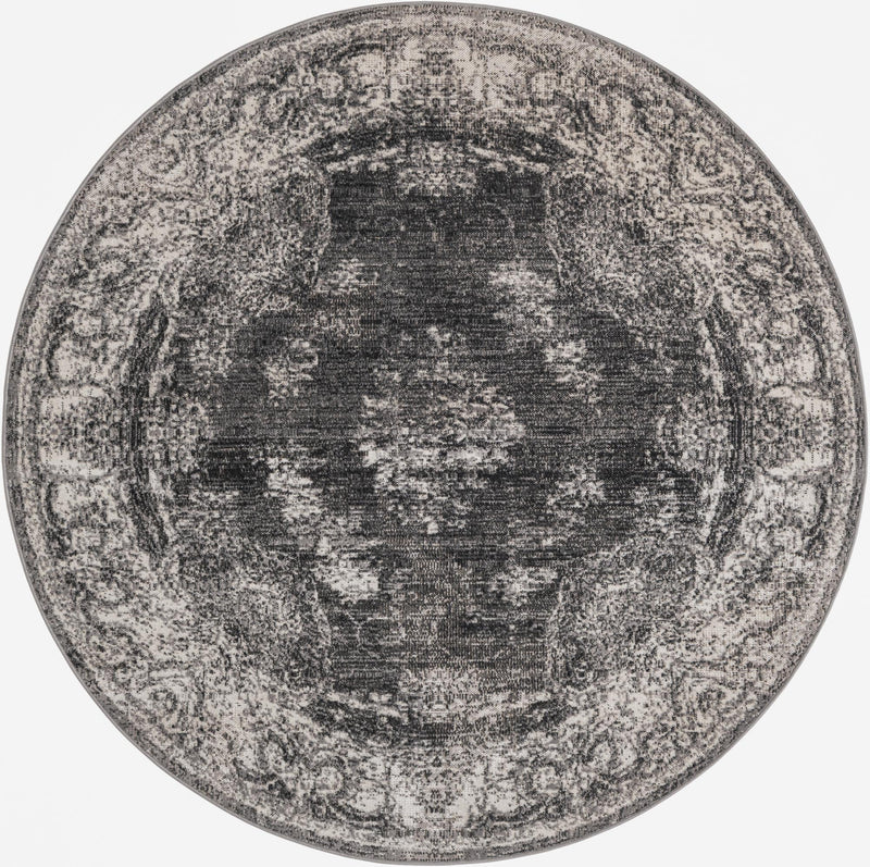 Copenhagen Comfort Collection Area Rug -  Roskilde Round Charcoal  lifestyle 18