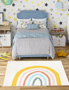 Playful Patterns Collection Area Rug -  Illusion Square Ivory  lifestyle 24
