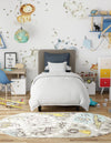 Playful Patterns Collection Area Rug -  Enigma Oval Gray  lifestyle 26