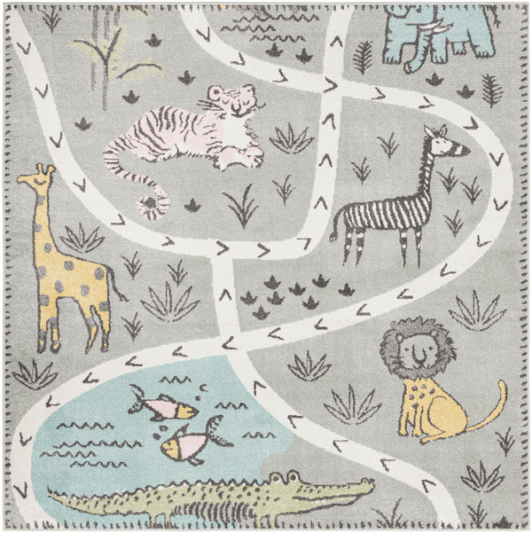 Playful Patterns Collection Area Rug -  Enigma Square Gray  lifestyle 19