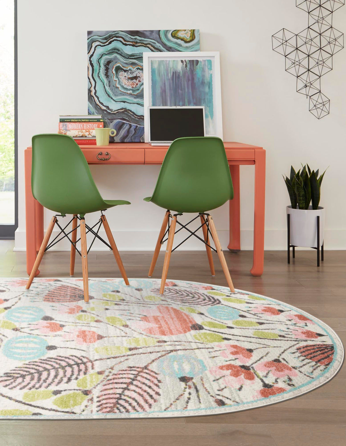 Playful Patterns Collection Area Rug -  Fantasy Oval Ivory  lifestyle 26