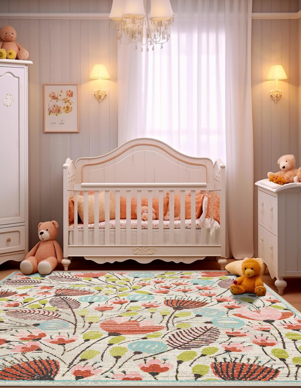 Playful Patterns Collection Area Rug -  Fantasy Square Ivory  lifestyle 28