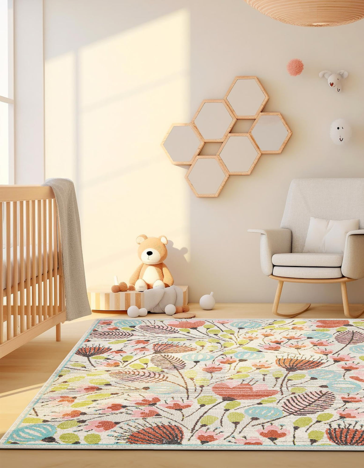 Playful Patterns Collection Area Rug -  Fantasy Square Ivory  lifestyle 29
