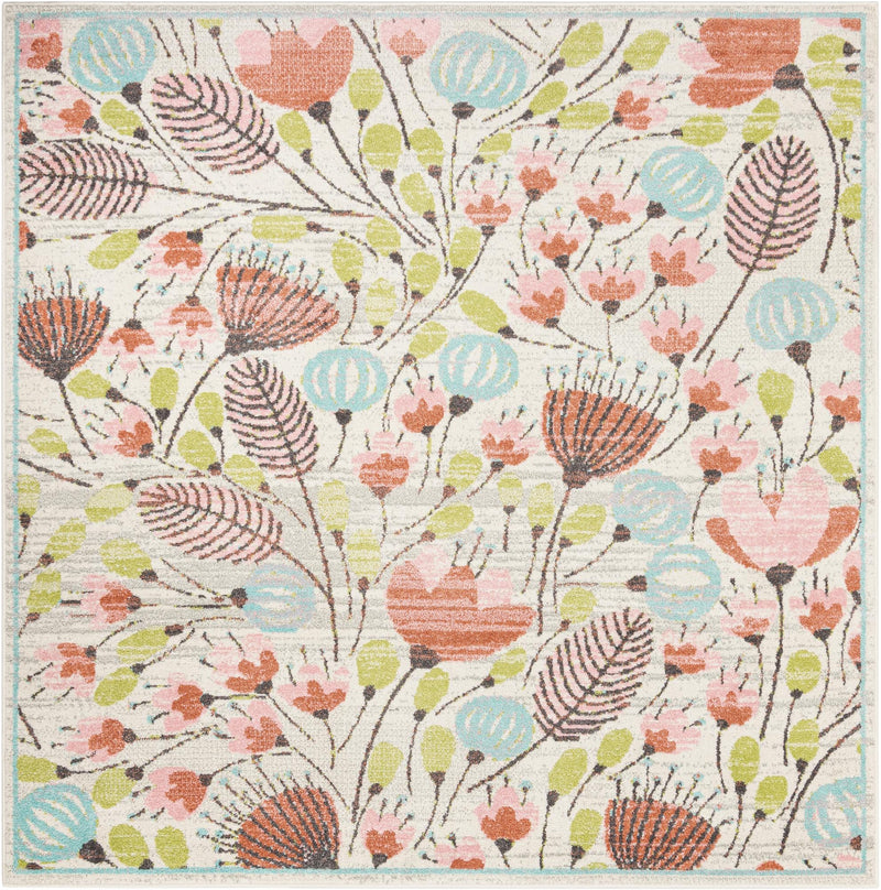 Playful Patterns Collection Area Rug -  Fantasy Square Ivory  lifestyle 19