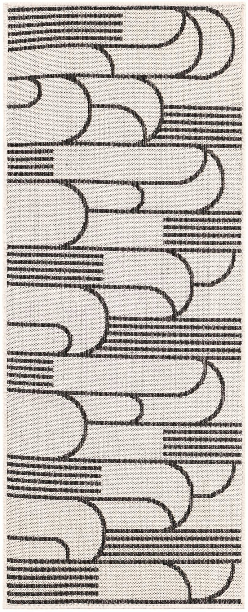Urban Terrace Collection Area Rug -  Greenwich Runner Black and White  lifestyle 75