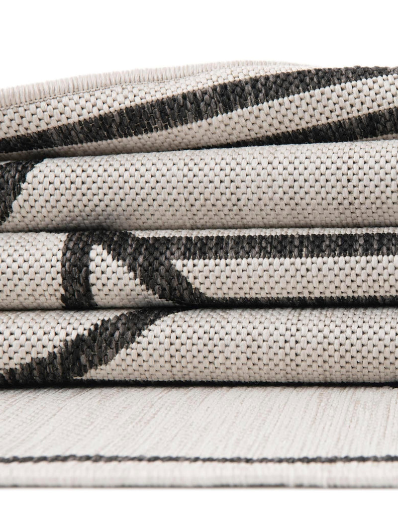 Urban Terrace Collection Area Rug -  Greenwich Rectangle White and Black  lifestyle 42