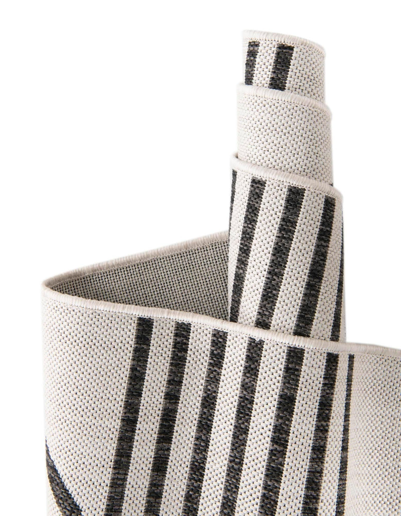 Urban Terrace Collection Area Rug -  Greenwich Rectangle White and Black  lifestyle 45
