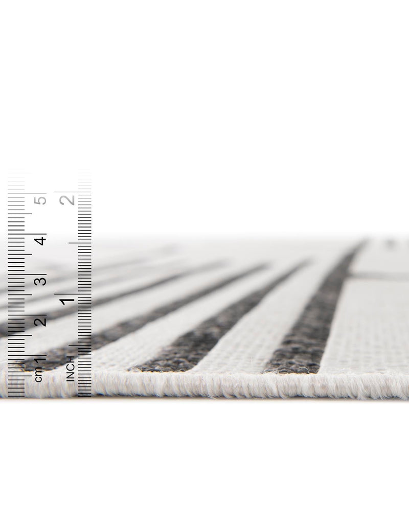Urban Terrace Collection Area Rug -  Greenwich Rectangle White and Black  lifestyle 47