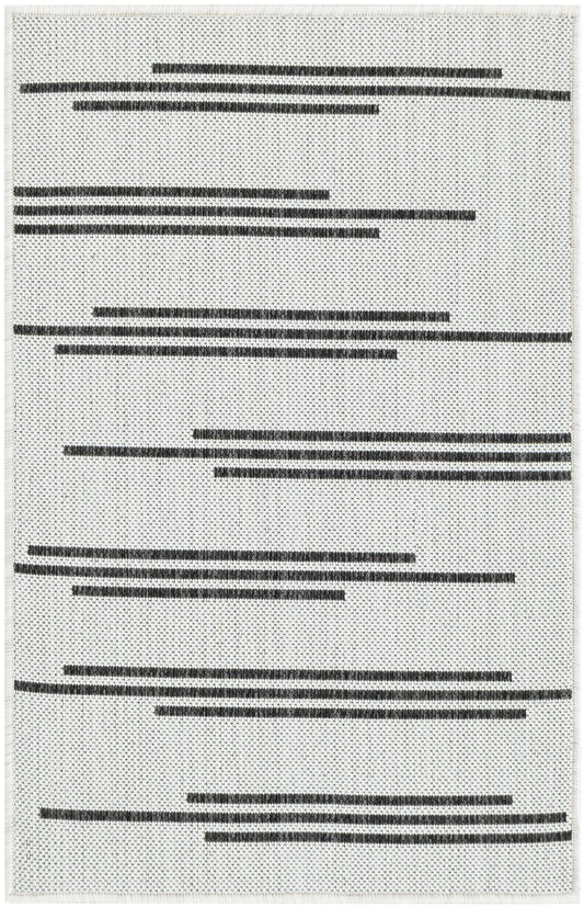 Urban Terrace Collection Area Rug -  Brooklyn Rectangle White and Black Main