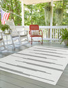 Urban Terrace Collection Area Rug -  Brooklyn Rectangle White and Black  lifestyle 0