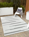 Urban Terrace Collection Area Rug -  Brooklyn Rectangle White and Black  lifestyle 3