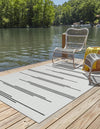 Urban Terrace Collection Area Rug -  Brooklyn Rectangle White and Black  lifestyle 4