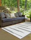Urban Terrace Collection Area Rug -  Brooklyn Rectangle White and Black  lifestyle 5
