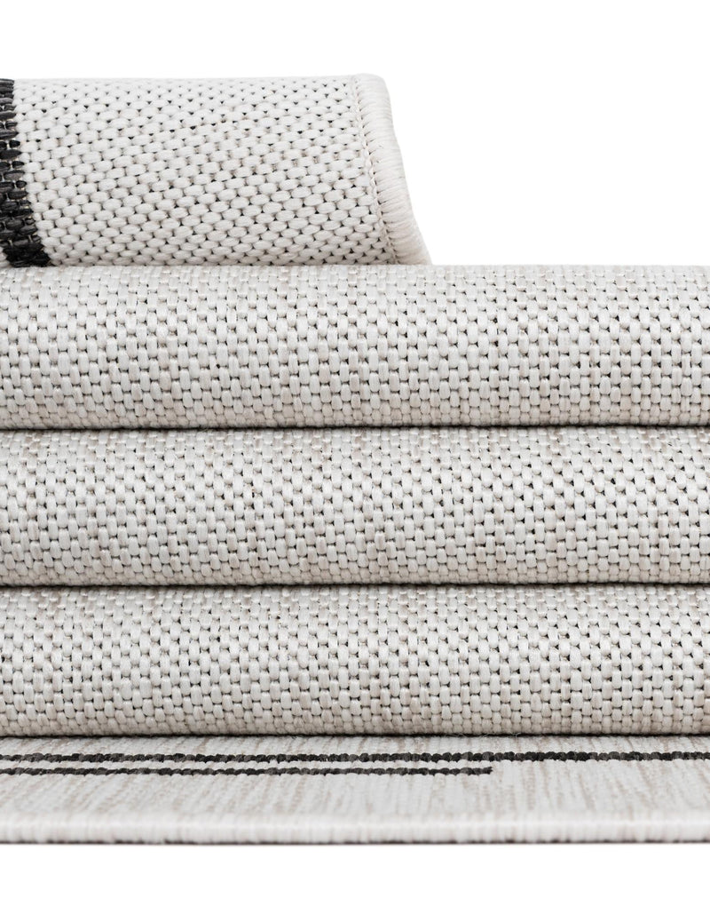 Urban Terrace Collection Area Rug -  Brooklyn Rectangle White and Black  lifestyle 56