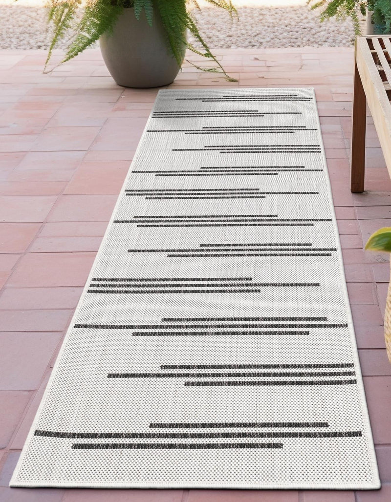 Urban Terrace Collection Area Rug -  Brooklyn Runner White and Black  lifestyle 0